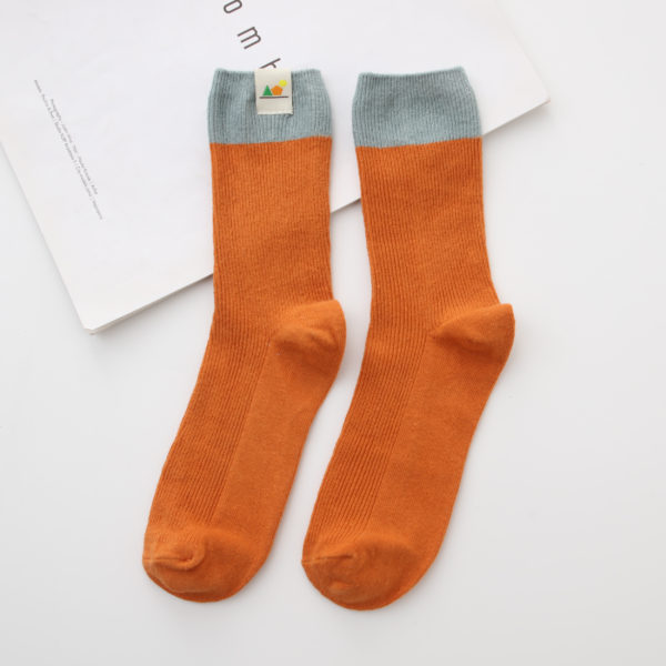 Orange hemp Socks Organic Cotton Socks Crew Socks for Women Socks