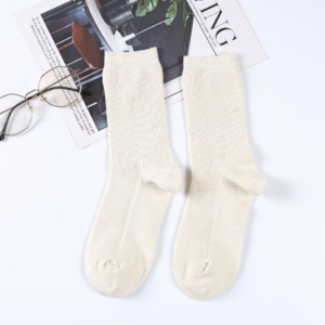 Hemp Socks, Organic Cotton Socks, Natural White, Unbleached, Undyed Single Pair